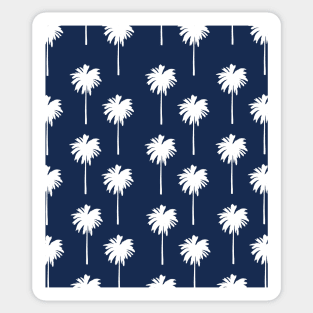 Tropical Palm Tree Dark Blue Sticker